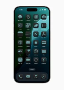 Apple WWDC24 iOS 18 Home Screen dark effect tinted green 240610 inline.jpg.large