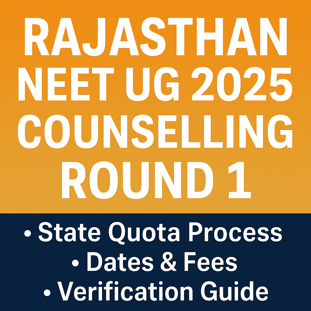 Rajasthan NEET UG 2025 Counselling Round 1
