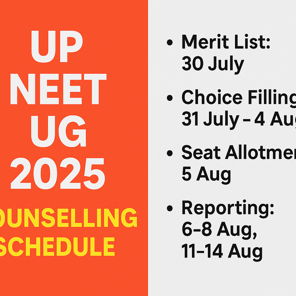 UP NEET UG 2025 Counselling Schedule Released