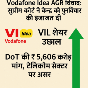 Vodafone Idea AGR विवाद: सुप्रीम कोर्ट ने केन्द्र को पुनर्विचार की इजाजत दी — VIL शेयर उछाल, DoT की ₹5,606 करोड़ मांग, टेलिकॉम सेक्टर पर असर |