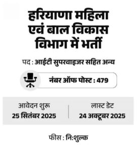 Government Job Alert: 479 Vacancies in Haryana Women and Child Development Department (WCD) 2 Government Job Alert: 479 Vacancies in Haryana Women and Child Development Department (WCD)